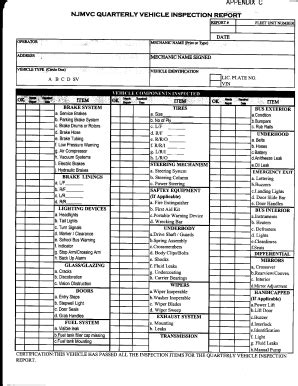 Dot Annual Vehicle Inspection Forms Printable