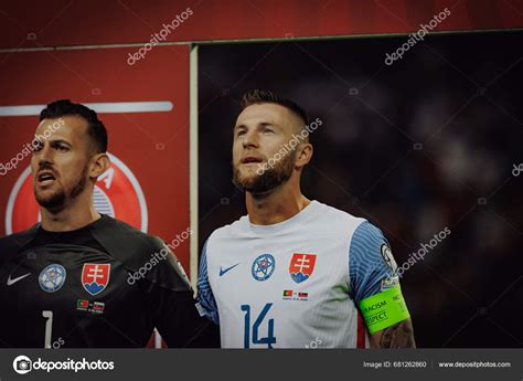 Martin Dubravka Milan Skriniar Sing Anthem Uefa Euro Qualifying