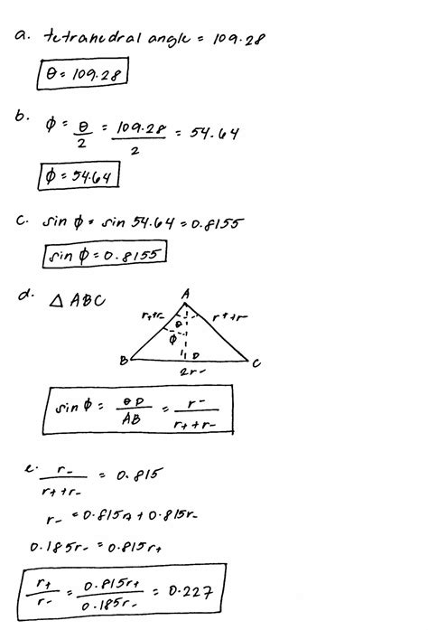 Solved Limiting Radius Ratio For A Tetrahedro A If The Smaller