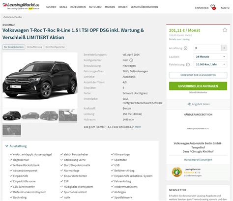 VW T Roc im Leasing für 169 Euro im Monat netto ntv Autoleasing