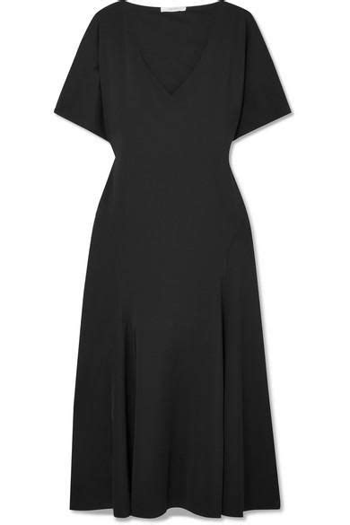 The Row Lucid Stretch Jersey Midi Dress Ashley Olsen Black Flowy Dress