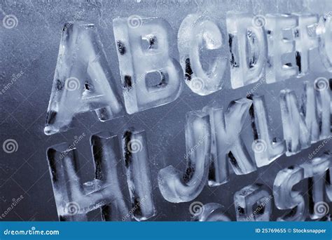 Ice Alphabet Stock Image Image Of Frozen Letters Rows 25769655