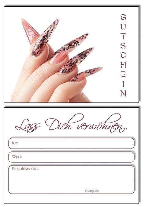 Gutscheine Geschenkgutschein Nailart Stiletto Nails Nagelstudio