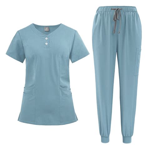 Medical Nursing Scrub Set Niaahinn Uniforms Women Worksuit Jogger Pants