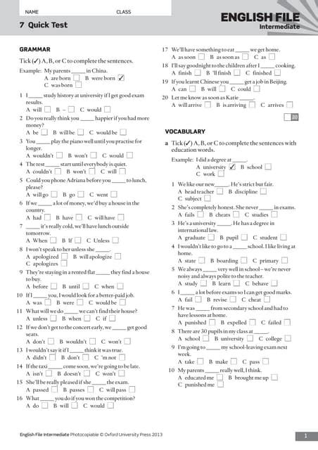 Ef3e Int Quicktest07 Pdf