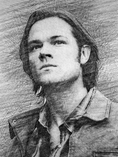 Jared Padalecki Drawing By Bechtelar Natalia Pixels