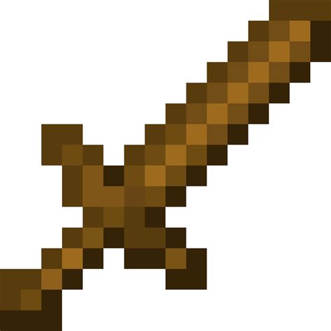 Minecraft Wood Sword Pixel Art