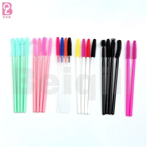 Ladies Mascara Extension Wands Silicone Eyelash Brush Cosmetic Sample Test Brush Factory China