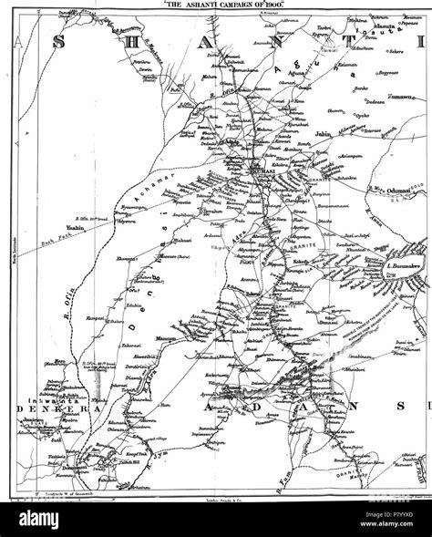 English: Map to the British Ashanti Campaign of 1900 (Fifth Anglo ...