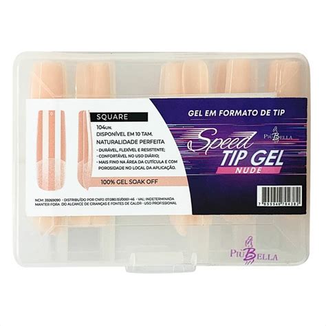 SPEED TIP GEL SQUARE NUDE PIU BELLA Invila Unhas