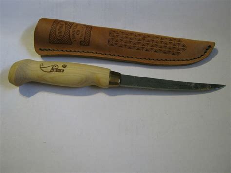 J Marttiini Rapala Made In Finland Fishing Filet Knife W Leather