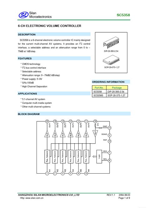 SC5358S Silan Microelectronics CONTROLLER Hoja de datos Ficha técnica