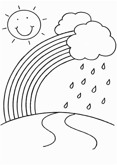 Rain Coloring Page For Kindergarten | Kindergarten coloring pages ...