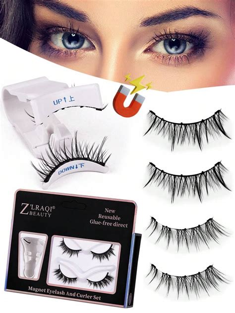 Pairs Mixed Style Magnetic False Eyelashes With Applicator Reusable