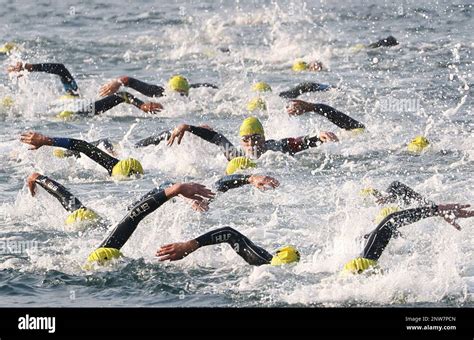 Male Elite Group On Asia Triathlon Cup Hong Kong At Plover Cove