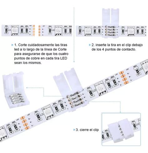 Pzs Conector L T Broche Para Unir Tira Led Rgb Pines Mebuscar M Xico