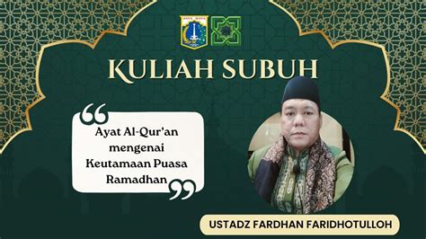 Live Tarawih Malam Ke Tazkiyatun Nafs Dr Kh Syamsul Ma Arif