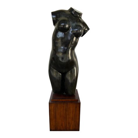 Theodore Alexander Black Metal Nude Female Torso Sculpture Chairish