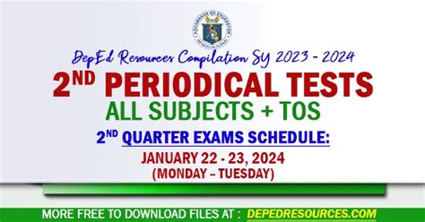 Nd Periodical Tests Schedule Archives Deped Resources