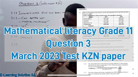 2 Grade 11 Mathematical Literacy Term 1 2023 March Test Kzn Question 3 Youtube