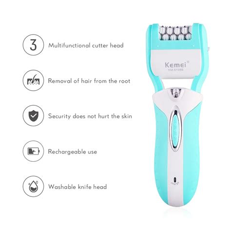 Kemei Rechargeable Electric Callus Remover Lady Shaver Epilator Hair