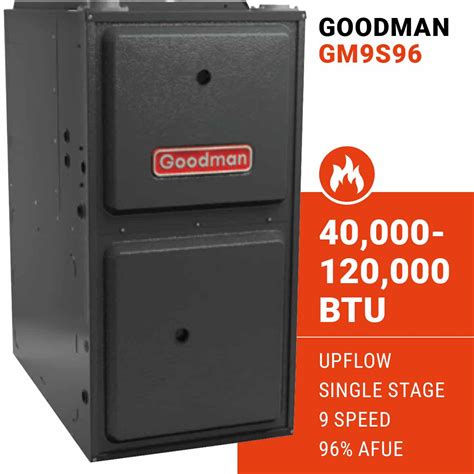 Goodman GM9S96 Gas Furnace Upflow Single Stage 9 Speed Buy Gas