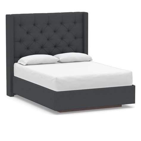 Harper Tufted Upholstered Tall Headboard With Footboard Storage