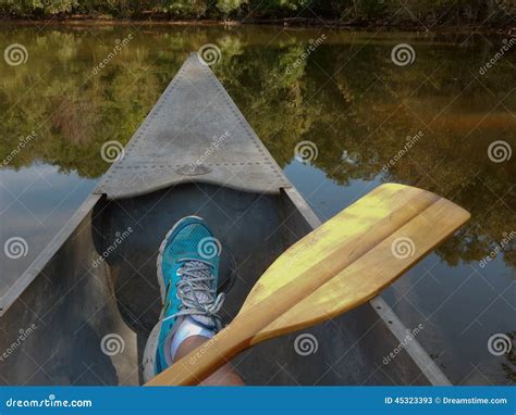 Drifting Canoe Stock Image Image Of Canoe Metal Glassy 45323393