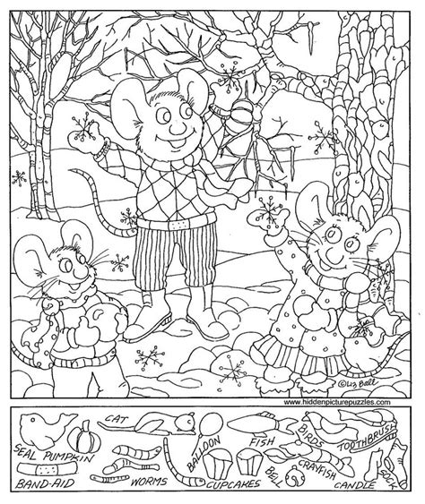 Coloring Page ~ Hidden Pictureoring Pages Christmas Pictures With ...