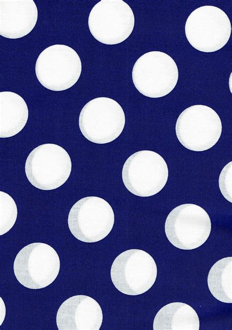 Good Buy Cotton Quilt Fabric Royal Blue White Bigger Dot Polka Dots 1 1