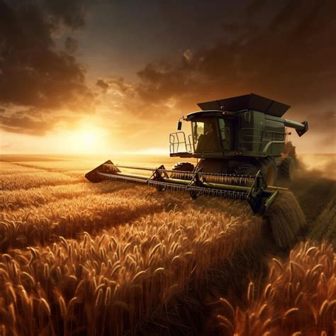 Premium AI Image | wheat harvesting