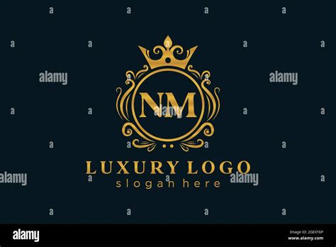 NM Letter Royal Luxury Logo Template In Vector Art For Restaurant