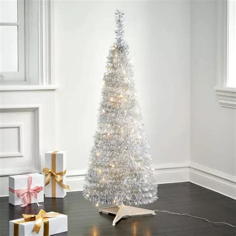 Arbol De Navidad Desplegable Con Luces Pies Oropel Plate Env O Gratis