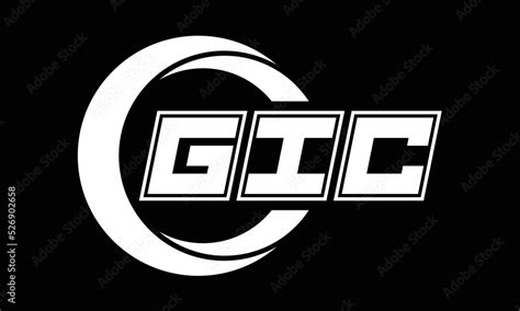 GIC three-letter circle logo design. custom font black and white logo vector template | abstract ...