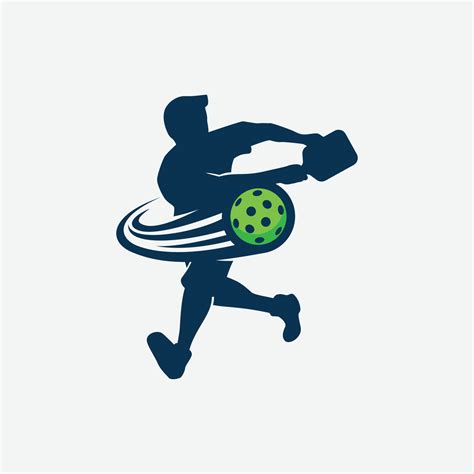 Vector Graphic Of A Male Pickleball Player Silhouette And A Dynamic