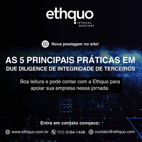 EthQuo As 5 Principais Práticas em Governança de Integridade de Terceiros