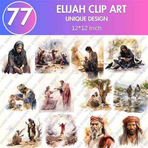 77 PNG Watercolor Elijah Clip Art Christian Religious Bible - Etsy