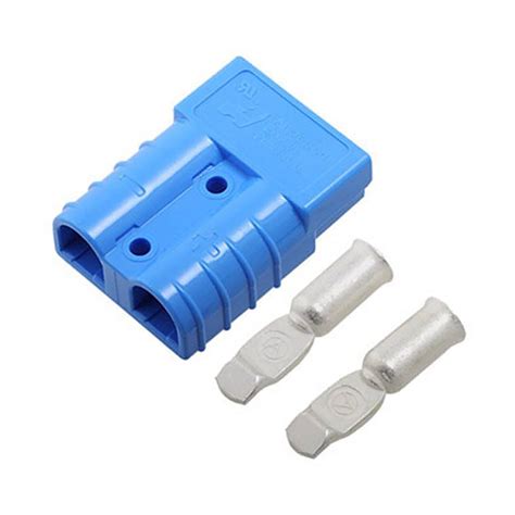 Genuine Anderson 50a Blue Kit Plug And 2 Contacts For 8 Awg Cable