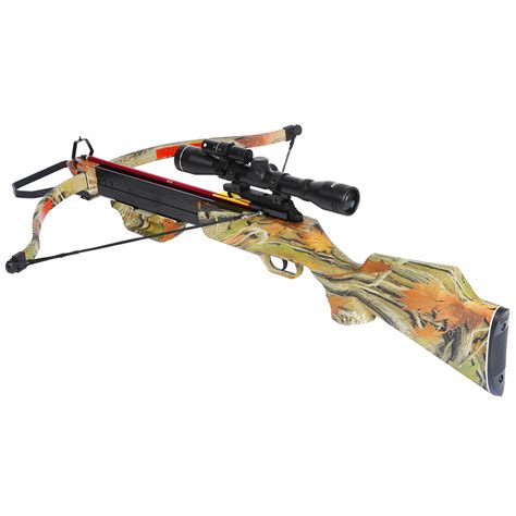 150 Lb Camouflage Hunting Crossbow Bow W 4x20 Scope 7 Bolts Arrows