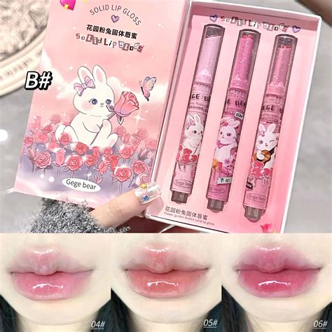 Набор блеска для губ Gege Bear Garden с розовым кроликом | AliExpress