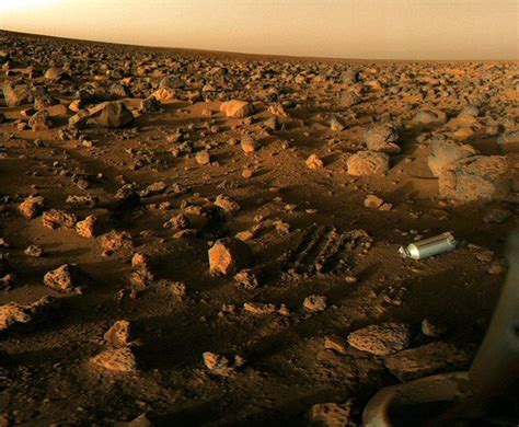 A late afternoon on Mars from Viking Lander 2. The Viking 2 mission was part of the American ...