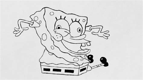 Creepy Spongebob Line Art by flabbyfinn on DeviantArt