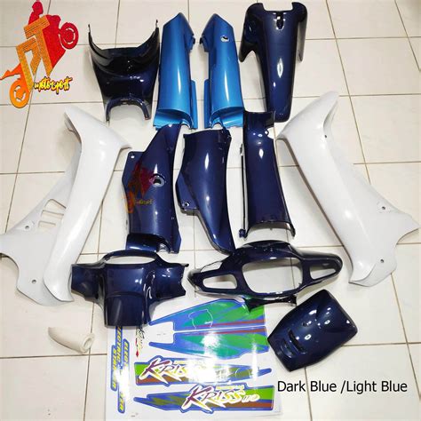 Modenas Kriss 2 Disc Cover Set Metallic Blue Light Blue Leg Shield