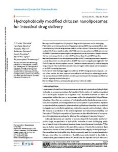 Hydrophobically Modified Chitosan Nanoliposomes For Intestinal Drug