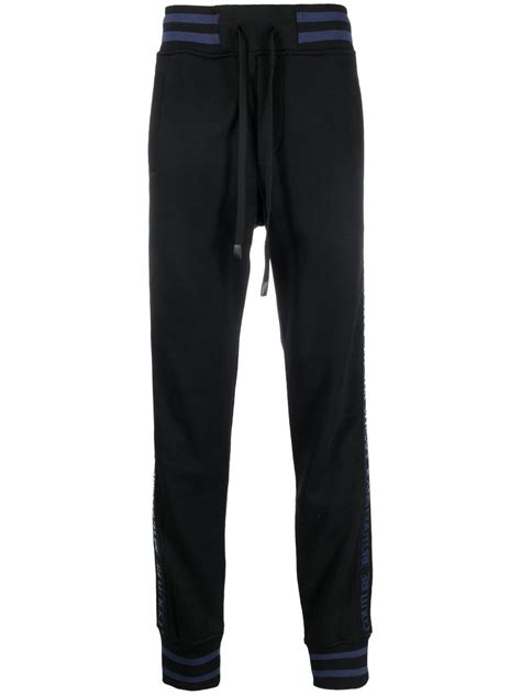 Versace Jeans Couture Logo Stripe Track Pants Black Farfetch