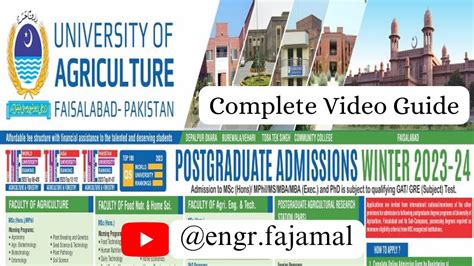 How To Apply For Uaf Postgraduate Entry Test Uaf Postgraduate