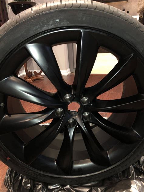 Tesla Model X Factory Onyx Matte Black Turbine Wheel Set