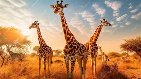 Premium AI Image | african giraffe in the savanna