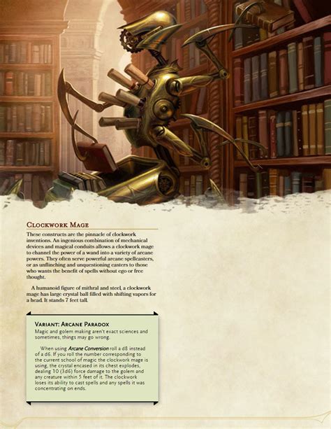 Dnd 5e Homebrew — Clockwork Golems By Lynesth