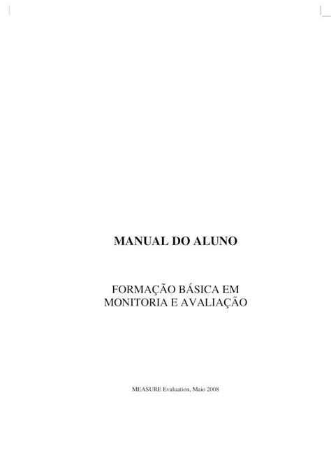 PDF Manual do Aluno Formação Básica em Monitoria e Avaliação